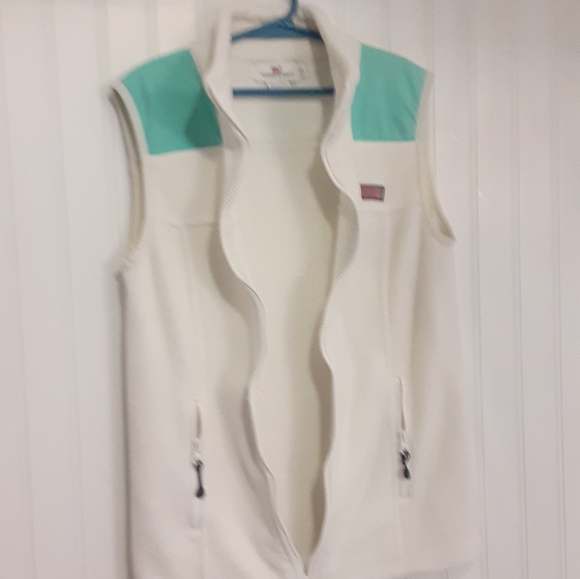 Vineyard Vines XXS fleece vest white and aqua - Picture 5 of 13